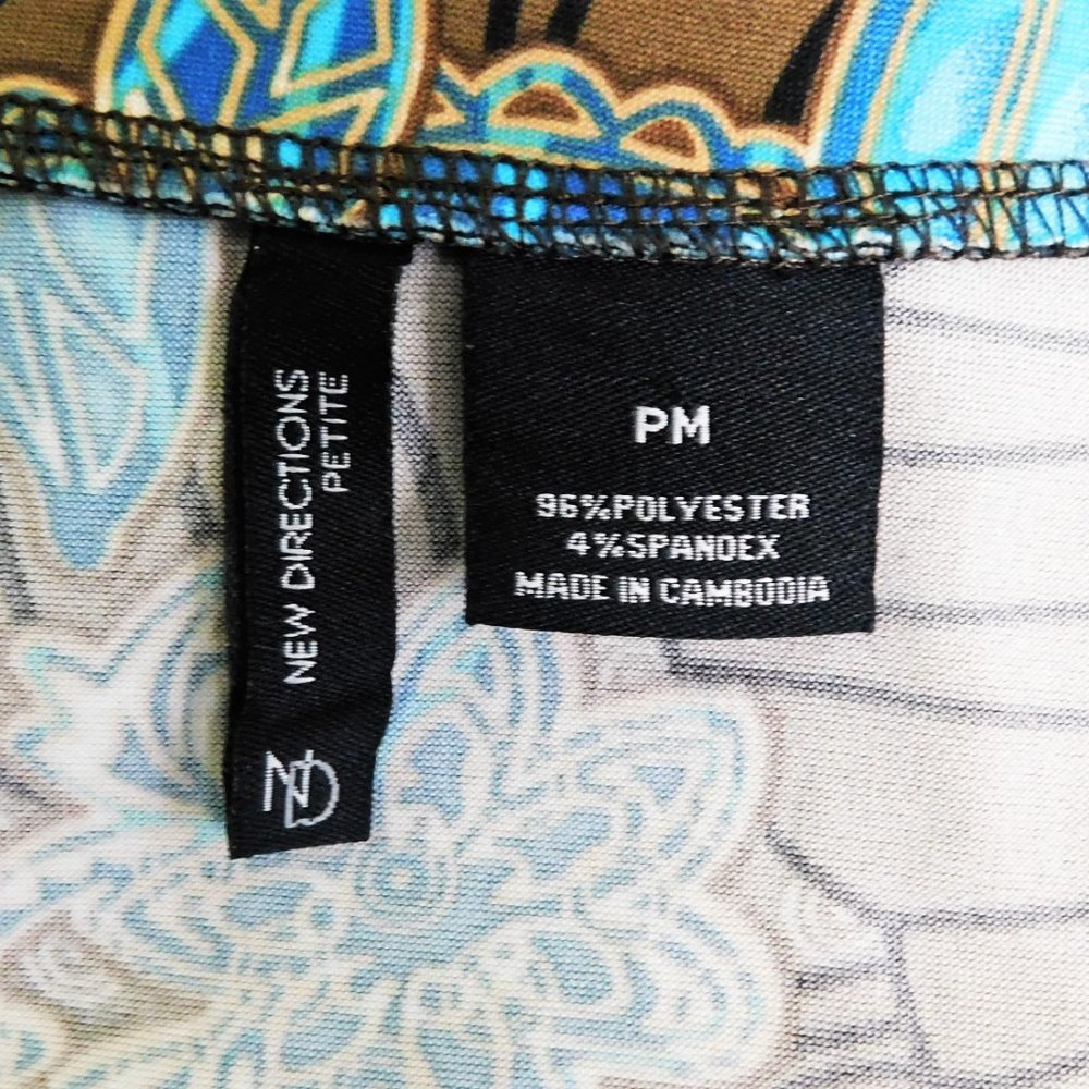 New Directions Women Shirt Brown Blue PM - Picture 4 of 5
